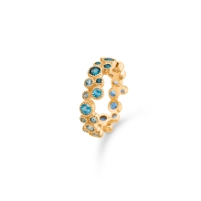 Billede af Mads Z "Luxury Rainbow" ring 14 kt m. blå ædelsten (str. 54)