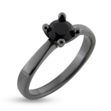 Billede af Dream Delux ring med sort brill. 0,25 ct. i sort rhodineret sølv Billede af Dream Delux ring med sort brill. 0,25 ct. i sort rhodineret sølv