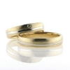 Billede af 1 par 14 kt. ringe med hvg. bånd, damering med brill. 0,03 w/vs.