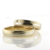 Billede af 1 par 14 kt. ringe med hvg. bånd, damering med brill. 0,03 w/vs.
