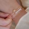 Billede af ENAMEL Copenhagen Lola Perla Confident armbånd forgyldt m. emalje + ferskvandsperler (15 + 4 cm)
