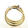 Billede af Ring med guldtråde, påloddet hvg. pynt, isat brill. 0,03 w/vs. 14 kt. (Trådring)