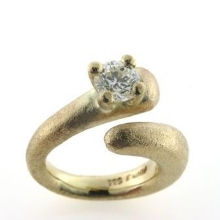 Billede af Ring med brillant 1,00 w/vs. 14 kt. 