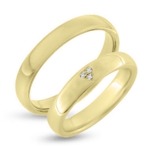 Billede af Vielses & Forlovelses ringe, 3* 0,01 w/vs., fattet i hjertefacon i damering 14 kt. Billede af Vielses & Forlovelses ringe, 3* 0,01 w/vs., fattet i hjertefacon i damering 14 kt.