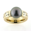 Billede af Ring med Tahiti perle, fattet med 14 brill. 14 kt.