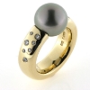 Billede af Ring med Tahiti perle, fattet med 14 brill. 14 kt.