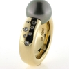 Billede af Ring med Tahiti perle, fattet med 14 brill. 14 kt.
