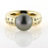 Billede af Ring med Tahiti perle, fattet med 14 brill. 14 kt.