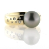 Billede af Ring med Tahiti perle, fattet med 14 brill. 14 kt.