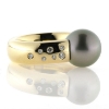 Billede af Ring med Tahiti perle, fattet med 14 brill. 14 kt.