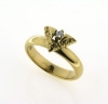 Billede af Ring, trekantet pynt. syn. sten 14 kt.