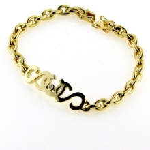 Billede af Armlænke med udsavet monogram "SCS" brill. 0,03 w/vs. 14 kt. facon + 25,3 gr. (prisen er excl. guld)