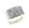 Billede af Herrering 14 kt. med udsavede bogstaver i 14 kt. hvg., 29 brill. a 0,01 w/vs.