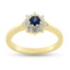 Billede af Rosetring blå safir 4,0mm + 8*0,04 w/vs 14 kt