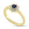 Billede af Rosetring blå safir 4,0mm + 8*0,04 w/vs 14 kt