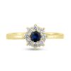 Billede af Rosetring blå safir 4,0mm + 8*0,04 w/vs 14 kt