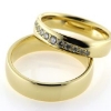 Billede af 1 par ringe, D-ring fattet 11 brill. a 1*0,05- 4*0,03- 2*0,02- 4*0,01 ct. w/vs. 14 kt. 