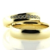 Billede af 1 par ringe, D-ring fattet 11 brill. a 1*0,05- 4*0,03- 2*0,02- 4*0,01 ct. w/vs. 14 kt. 
