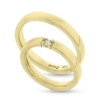 Billede af Vielses & Forlovelses ringe, d-ring 0,07 w/vs. 14 kt. (br. 3,1-tk. 1,9 mm.)