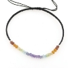 Billede af By Pind Colorful knyttet armbånd sort med regnbue sten og sølv kugler