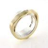 Billede af Ring 2 farvet guld og sølv + fattet med brill. 0,04 w/vs. 14 kt. + sølv
