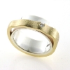Billede af Ring 2 farvet guld og sølv + fattet med brill. 0,04 w/vs. 14 kt. + sølv