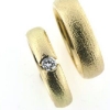 Billede af 1 par ringe, damering med brill. 0,22 tw/vvs. 14 kt.