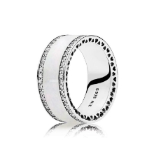 Billede af *Pandora ring sølv cz+sølv farvet emalje str. 50