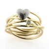 Billede af Ring med guldtråde, hjerte brill. 0,03 w/vs. 14 kt. (Trådring)