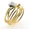 Billede af Ring med guldtråde, hjerte brill. 0,03 w/vs. 14 kt. (Trådring)