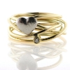 Billede af Ring med guldtråde, hjerte brill. 0,03 w/vs. 14 kt. (Trådring)