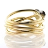 Billede af Ring med guldtråde, hjerte brill. 0,03 w/vs. 14 kt. (Trådring)