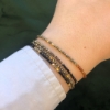 Billede af By Pind Colorful armbånd sølv forgyldt med pyrit oglabradorit