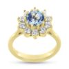 Billede af Rosetring akvamarin og 10 brillanter a 0,08 w/vs. 14 kt. guld