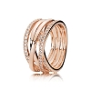 Billede af Pandora ring rose bred m. cz rosaforgyldt metalblanding (str. 48-60)