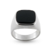 Billede af Herrering med onyx sten i 14 kt. hvidguld