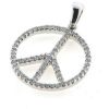 Billede af *Vedhæng, fredstegn (peace tegn) brilliant ialt 0,25 ct. w/si.(hj. 15,5 mm.) 18 kt. 750 hvg. 
