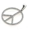 Billede af *Vedhæng, fredstegn (peace tegn) brilliant ialt 0,25 ct. w/si.(hj. 15,5 mm.) 18 kt. 750 hvg. 