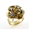 Billede af Ring unika, blomst med  stilke og brillanter 14 kt.