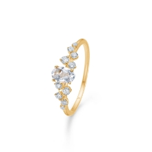 Billede af Mads Z "Leonora" ring 14 kt. guld m. hvid topas + brillanter (str. 56)