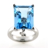 Billede af Ring fattet med topas 18*13 mm.  + brill. 14 kt. hvg.