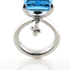 Billede af Ring fattet med topas 18*13 mm.  + brill. 14 kt. hvg.