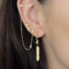 Billede af STINE A ørering Twin Flow With Stones Chain & Pearls forgyldt sølv (1 stk.)