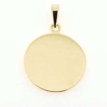 Billede af Vedhæng "tag" rund plade 8 mm. signet med øsken og kontra øsken 14 kt. Billede af Vedhæng "tag" rund plade 8 mm. signet med øsken og kontra øsken 14 kt.
