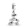 Billede af Pandora DISNEY PIXAR Wall-E charm sølv m. rød og sort emalje