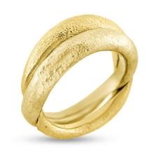 Billede af Ring dobbelt begge i gult guld 14 kt. Billede af Ring dobbelt begge i gult guld 14 kt.