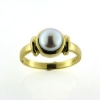 Billede af Ring m. fwp. button, 6½-7 mm.