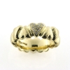 Billede af Ring hjerter (hjertering) hamret overflade, 1. hjerte fattet med 12 brill. 14 kt.