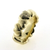 Billede af Ring hjerter (hjertering) hamret overflade, 1. hjerte fattet med 12 brill. 14 kt.