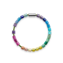 Billede af Mads Z Black Sun armbånd "Rainbow Worrior" 18 cm. grøn nylon m. sølv lås